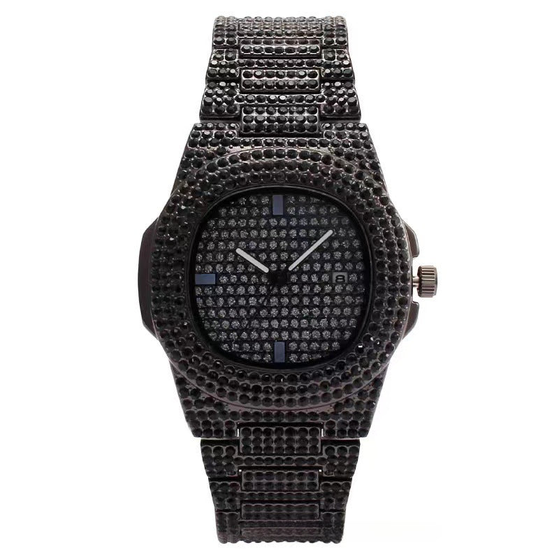 Patik Philippe Blacked Iced Out Chain Watch