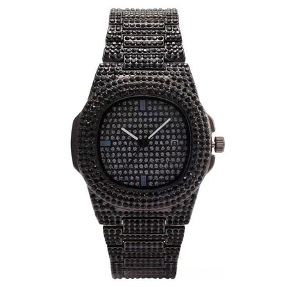 Patik Philippe Blacked Iced Out Chain Watch