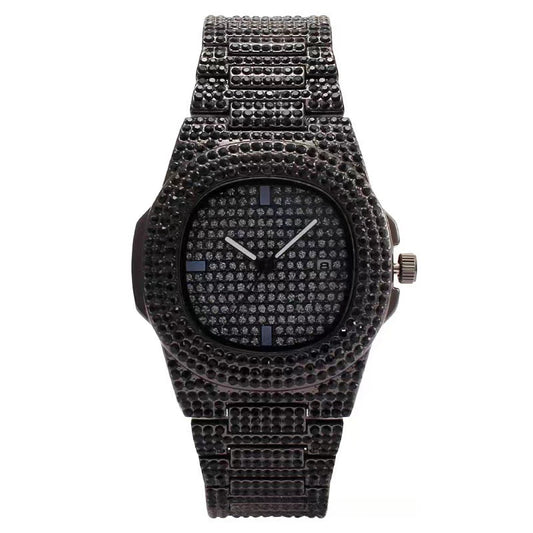 Patik Philippe Blacked Iced Out Chain Watch